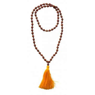 Mala Rudraksha MIT Messingperlen 54 cm 82 Perlen Buddistische Gebetskette
