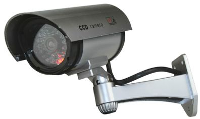 Dummy Überwachungskamera Kamera Attrappe Außen Security IR Cam blinkende LED