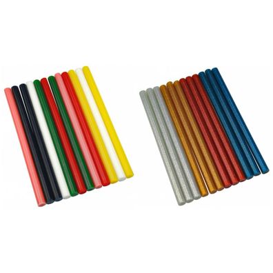 24 Heißklebesticks 11,2mm x 200mm Klebesticks farbig bunt Glitzer Heißkleber