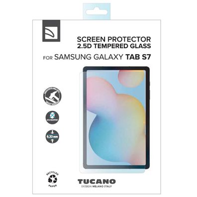 Tucano 9h Hartglas für Samsung Galaxy Tab S7 Panzer Schutzglas Glas Full-Cover