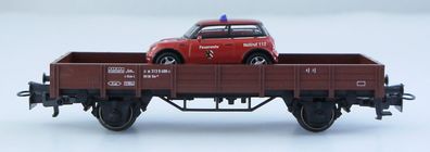 Märklin 00752 Flachwagen beladen mit Mini Cooper Feuerwehr - Spur H0