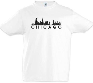Skyline Chicago Kinder Jungen T-Shirt City Fun United States of America USA US Flag
