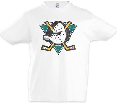 Ducks Hockey Kinder Jungen T-Shirt Symbol Sign Team The Mighty Logo Mask Bat Stick