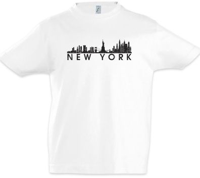 Skyline New York Kinder Jungen T-Shirt Fun United States of America USA Flag Stadt