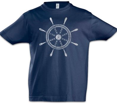 Oldschool Nautical Wheel I Kinder Jungen T-Shirt Steuerrad Anker Anchor Star Sailor