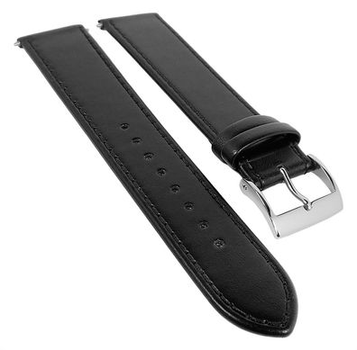 Junghans Max-Bill Uhrarmband XL Leder glatt 20mm schwarz für 027/4700