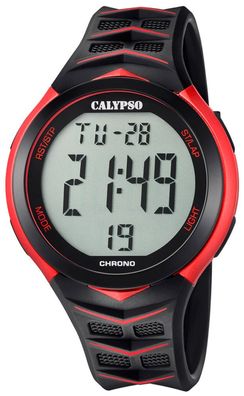 Calypso | Herrenuhr digital Quarz 5 Alarmzeiten schwarz/ rot K5730/3