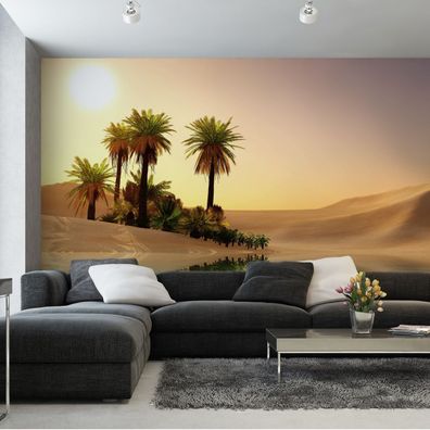 Muralo Selbstklebende Fototapeten XXL Wohnzimmer Oase Wüste Palmen 3664