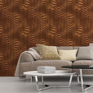 10m VLIES TAPETE Rolle Holz Wellen Muster Optik 3D Effekt XXL 3446