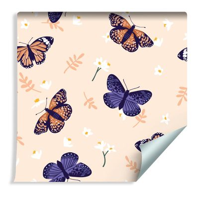 VLIES TAPETE Designtapete Kinderzimmer Schmetterlinge Wiese Blumen Natur XXL 1317