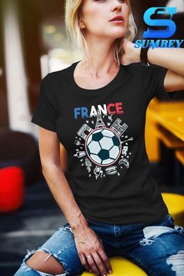 T-Shirt Damen-French culture landmarks