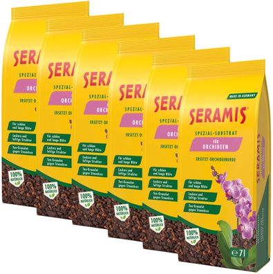 6 x Seramis® Spezial-Substrat für Orchideen, 7 Liter