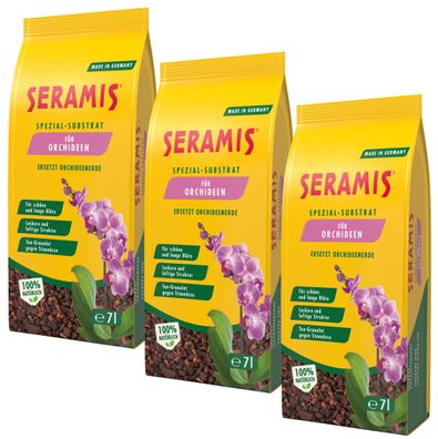 3 x Seramis® Spezial-Substrat für Orchideen, 7 Liter