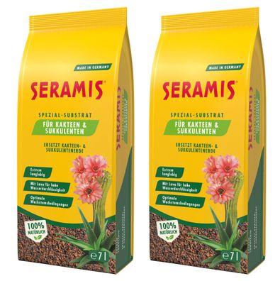 2 x Seramis® Spezial-Substrat für Kakteen und Sukkulenten, 7 Liter