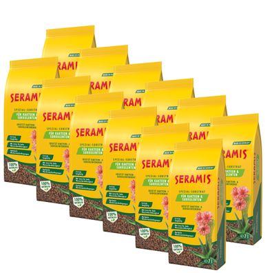 12 x Seramis® Spezial-Substrat für Kakteen und Sukkulenten, 7 Liter