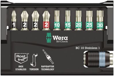 Wera Bit-Check 10 Stainless 1 SB, 10-teilig 05073630001 Edelstahlt Torx