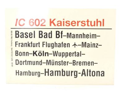 Zuglaufschild IC 519 Rheinfels