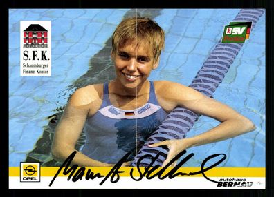 Manuela Stellmach Schwimmen Autogrammkarte Original Signiert + A 217702