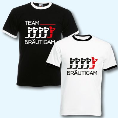 Shirt JGA Team Bräutigam T-Shirt Junggesellenabschied schwarz weiß