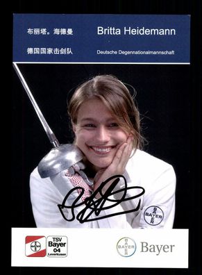 Britta Heidemann Fechten Autogrammkarte Original Signiert + A 217998