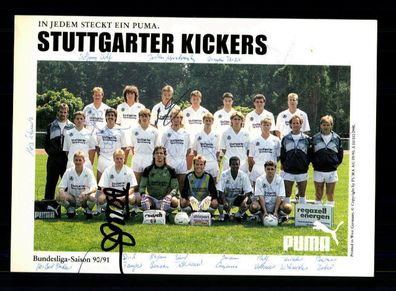 Original Mannschaftskarte Stuttgarter Kickers 1990-91 2x Original Sign+ A 218802