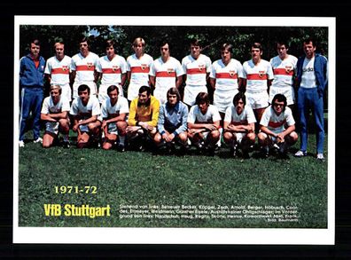 VFB Stuttgart Mannschaftskarte 1971-72