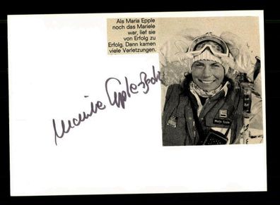 Maria Epple Ski Alpine Original Signiert + A 217796