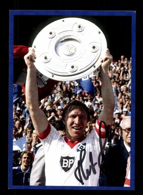 Horst Hrubesch Autogrammkarte Hamburger SV Deutscher Meister Original Signiert