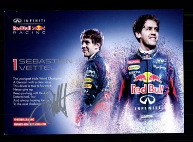 Sebastian Vettel Formel 1 Weltmeister Autogrammkarte Original Signiert + A 217497