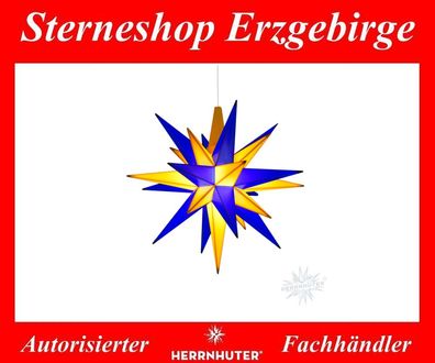 Herrnhuter Stern Ministern A1e blau-gelb Kunststoffstern 13 cm mit LED ! Oberlausitz