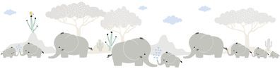 A.S. Création Kinderzimmer Bordüre Elefanten 403747 selbstklebend Borte Tapete