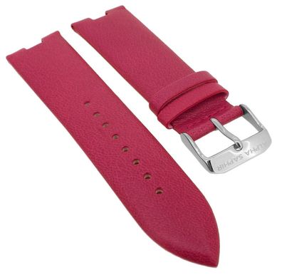 Alpha Saphir Uhrenarmband Leder rot Band mit Einschnitt AS 271 AS 271E