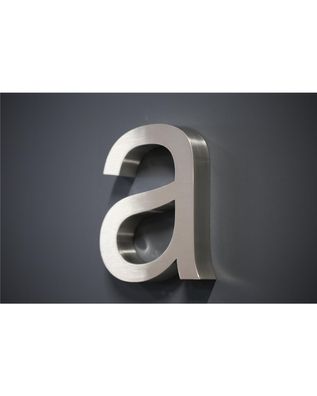 Hausnummer Premium Edelstahl in 3D Design Arial H20cmxT3cm V2A ( "a") 400020