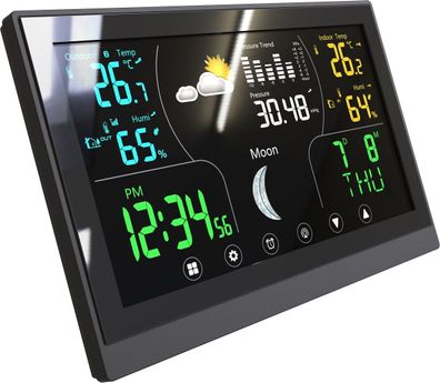 Wetterstation Thermometer Barometer Touchdisplay Innen + Außen Messung 405250