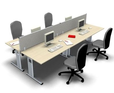 Teamarbeitsplatz TG2 für 4 Personen Büromöbel Schreibtisch Bürotisch