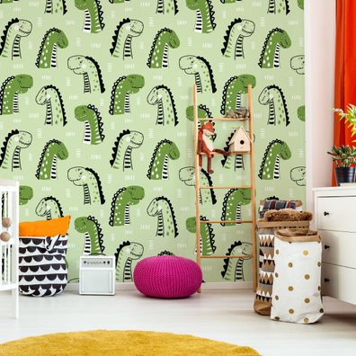 10m VLIES TAPETE Rolle Kinderzimmer Wildtiere Fröhliche Dinosaurier XXL 1916
