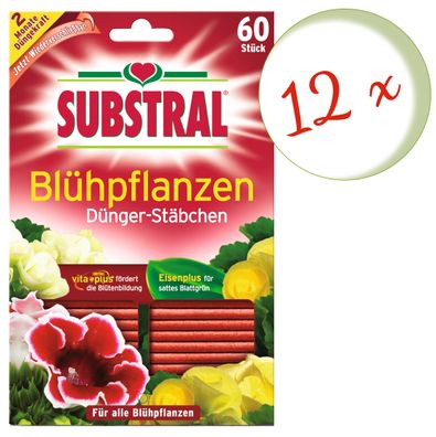 12 x Substral® Dünger-Stäbchen für Blühpflanzen, 60 Stück