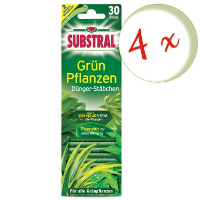 4 x Substral® Dünger-Stäbchen für Grünpflanzen, 30 Stück