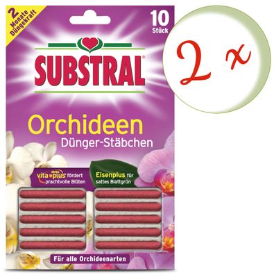 2 x Substral® Dünger-Stäbchen für Orchideen, 10 Stück