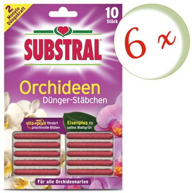 6 x Substral® Dünger-Stäbchen für Orchideen, 10 Stück