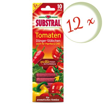 12 x Substral® Dünger-Stäbchen für Tomaten, 10 Stück