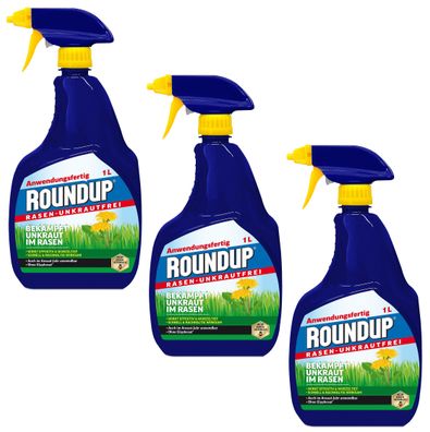 3 x Roundup® Rasen-Unkrautfrei AF, 1 Liter
