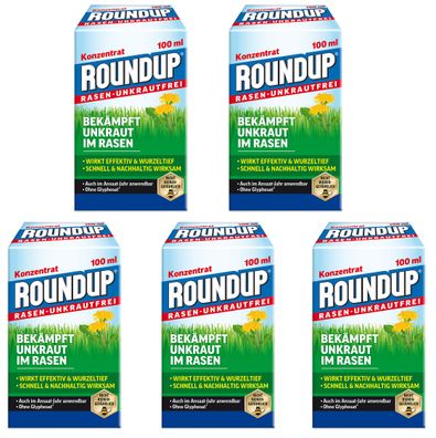5 x Roundup® Rasen-Unkrautfrei, 100 ml