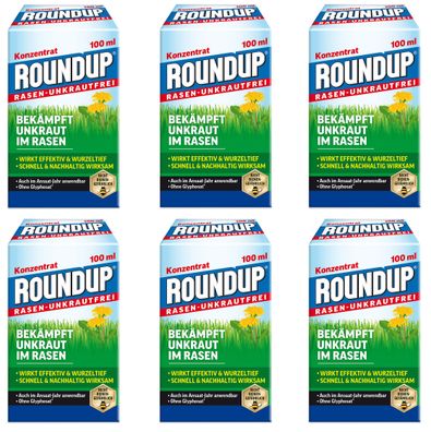 6 x Roundup® Rasen-Unkrautfrei, 100 ml