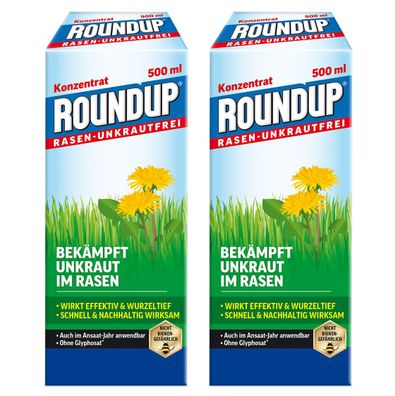 2 x Roundup® Rasen-Unkrautfrei, 500 ml