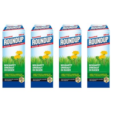 4 x Roundup® Rasen-Unkrautfrei, 500 ml