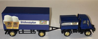 Werbetruck Weihenstephan, Mercedes Benz LKW und Anhänger, 15,5 cm, blau