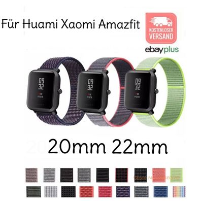 Für Amazfit Smartwatch Bip Lite GTS mini GTR Armband 20mm 22mm Nylon Loop
