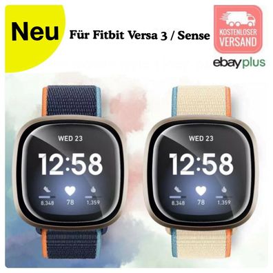 Für Fitbit Versa 3 / Sense Armband Nylon Loop Klettverschluss Sportband