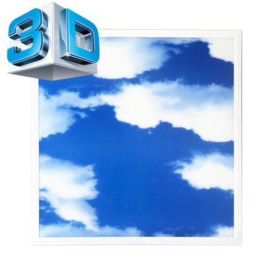 3D LED Panel Deckenleuchte 3D-Bild blauer Himmel mit weißen Wolken